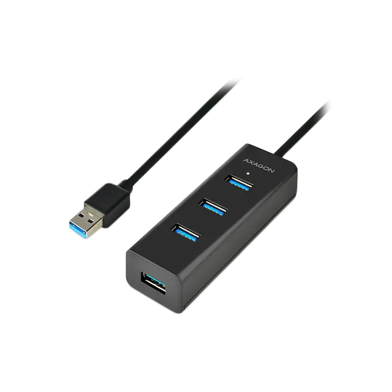 AXAGON HUE-S2BL 4x USB3.0 Charging Hub 1.2m Cable, MicroUSB Charging - 1