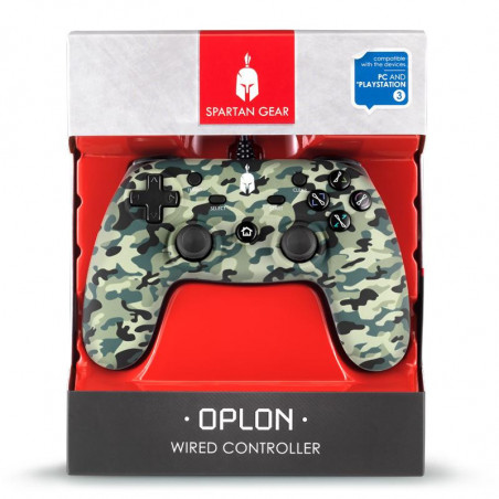 Жичен геймпад Spartan Gear Oplon, за PC и PS3, Green Camo - 4