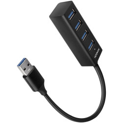 AXAGON HUE-M1AL 4x USB 3.2 Gen 1 MINI hub, metal, 1.2m USB-A cable - 1