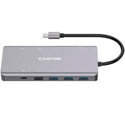 CANYON hub DS-12 13in1 4k USB-C Dark Grey - 1