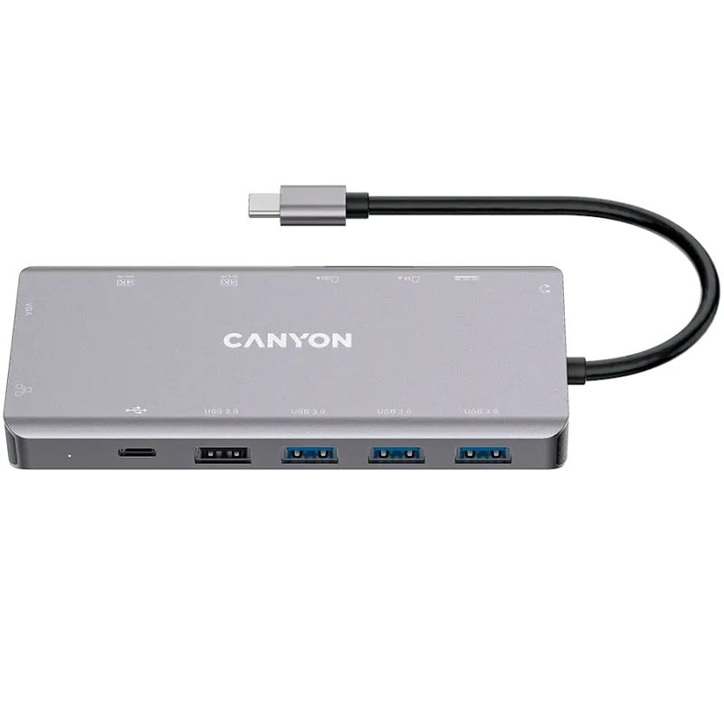 CANYON hub DS-12 13in1 4k USB-C Dark Grey - 1