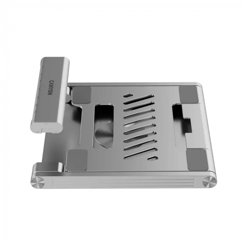 Canyon Laptop stands with hub, TYPE C F to HDMI2.0+2USB3.0+USBC3.0+RJ45+PD, TYEP C TO C cable 1m white with Emarker: HUSB332A, M