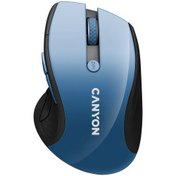 CANYON 2.4Ghz wireless mouse, optical tracking - blue LED, 6 buttons, DPI 1000/1200/1600, Blue Gray pearl glossy - 1