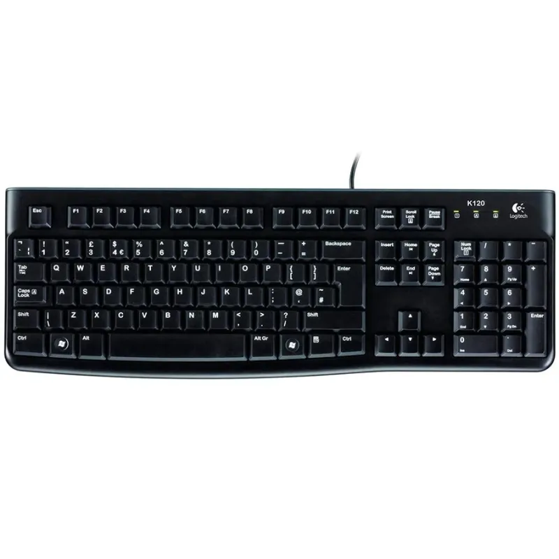 LOGITECH K120 Corded Keyboard - BLACK - USB - US INT'L - B2B - 1