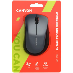 CANYON MW-11, 2.4 GHz Wireless mouse,with 3 buttons, DPI 1200, Battery:AAA*2pcs,Black,67*109*38mm,0.063kg - 6