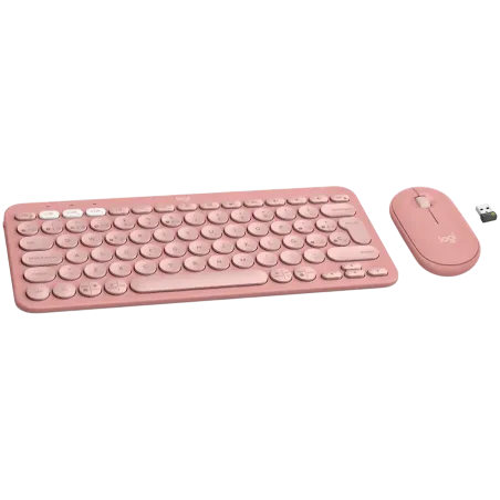LOGITECH Pebble 2 Bluetooth Keyboard Combo - TONAL ROSE - US INT'L - 1