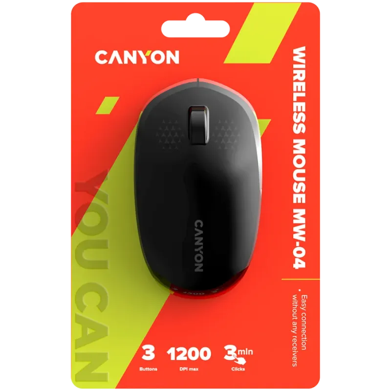 CANYON mouse MW-04 3buttons BT Wireless Black - 1