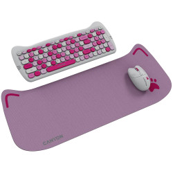 CANYON HSET-W6 EN Keyboard+Mouse Kitty Edition AAA+АА Wireless Pink - 2