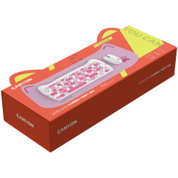 CANYON HSET-W6 EN Keyboard+Mouse Kitty Edition AAA+АА Wireless Pink - 6