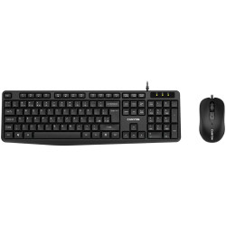 CANYON USB standard KB, water resistant BG layout bundle with optical 3D wired mice 1000DPI black - 1