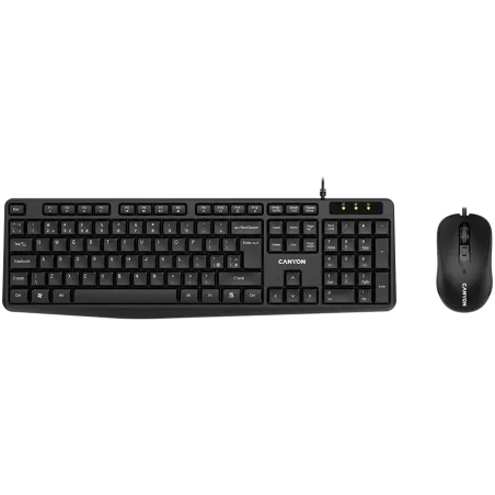 CANYON USB standard KB, water resistant BG layout bundle with optical 3D wired mice 1000DPI black - 1