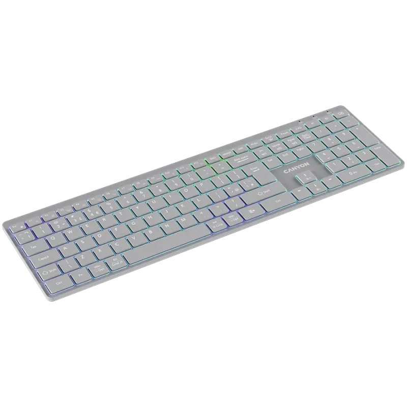 CANYON keyboard HKB-W11 UK/US RGB Dual Mode Wireless Grey - 1