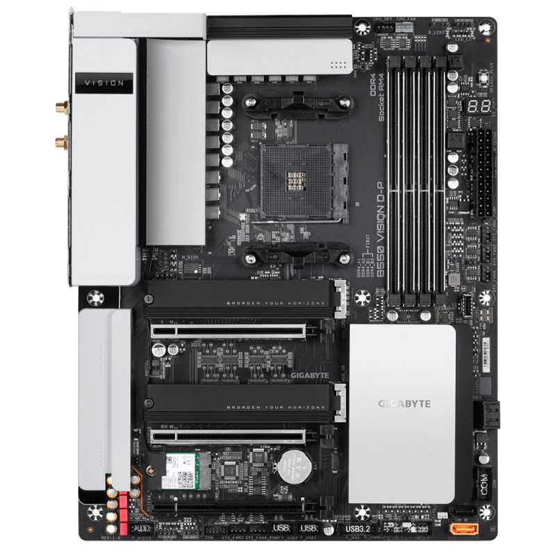 Дънна платка GIGABYTE B550 VISION D-P, WI-FI 6, PCI-E 4, Socket AM4, 4 x DDR4 - 1