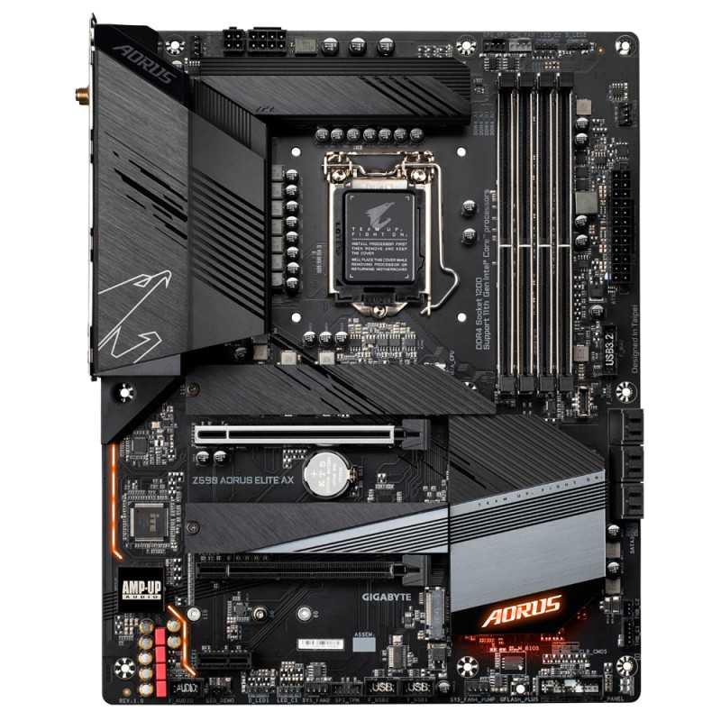 Дънна платка GIGABYTE Z590 AORUS ELITE AX socket 1200, Wi-Fi 6, RGB Fusion 2.0 - 1