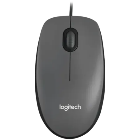 LOGITECH M100 Corded Mouse - BLACK - USB - 1