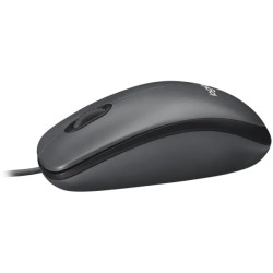 LOGITECH M100 Corded Mouse - BLACK - USB - 2