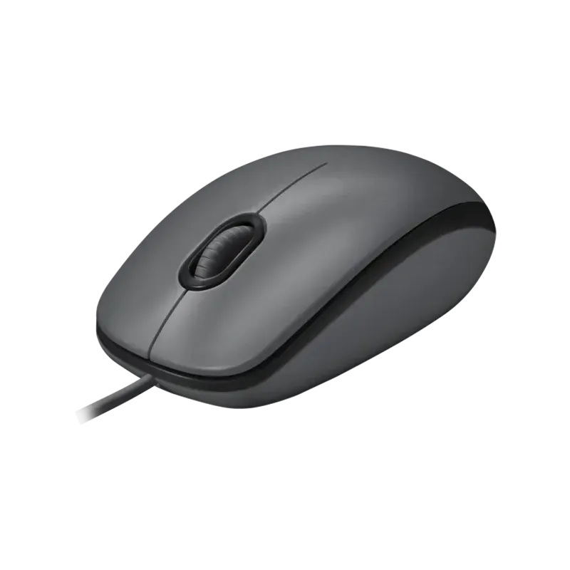 LOGITECH M100 Corded Mouse - BLACK - USB - 1