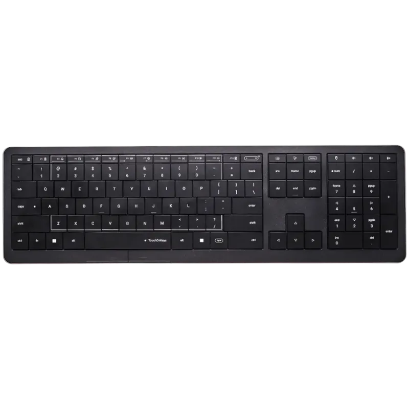 CLEVETURA CLVX 1 Touch-On-Keys AI Wireless Keyboard, ANSI US Windows Layout, Scissor Switches, Aluminum Chassis, Interactive RGB