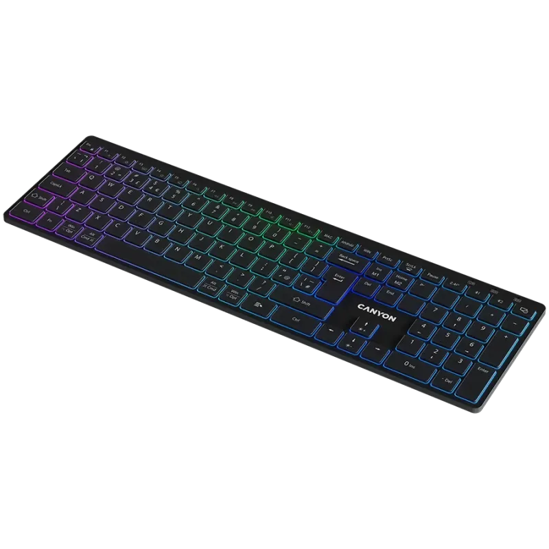 CANYON keyboard HKB-W11 UK/US RGB Dual Mode Wireless Black - 1