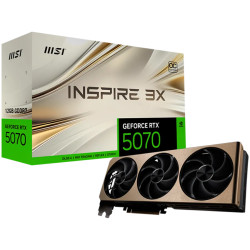MSI Video Card Nvidia GeForce RTX 5070 12G INSPIRE 3X OC, 12GB GDDR7, 192bit, Effective Memory Clock: 28000MHz, Boost: 2557 MHz,