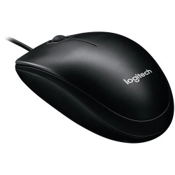 LOGITECH B100 Corded Mouse - BLACK - USB - B2B - 3