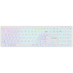 CANYON keyboard HKB-W11 UK/US RGB Dual Mode Wireless White - 1