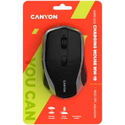 CANYON MW-19, 2.4GHz Wireless Rechargeable Mouse with Pixart sensor, 6keys, Silent switch for right/left keys,Add NTCDPI: 800/12