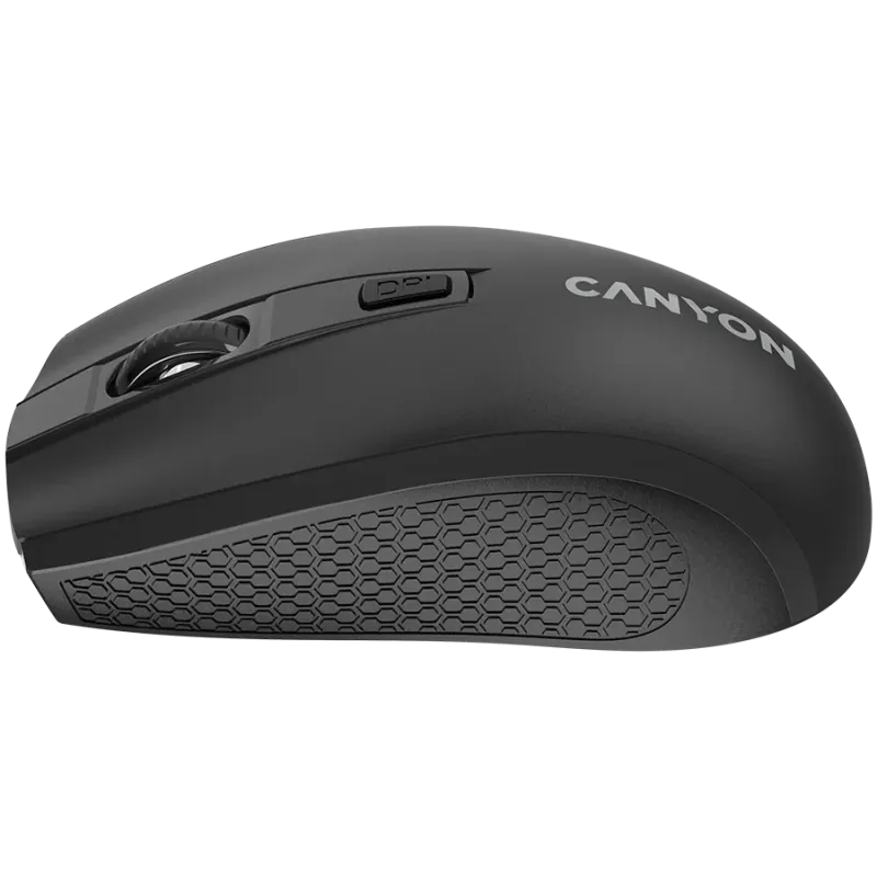 CANYON MW-7, 2.4Ghz wireless mouse, 6 buttons, DPI 800/1200/1600, with 1 AA battery ,size 110*60*37mm,58g,black - 1