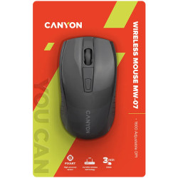 CANYON MW-7, 2.4Ghz wireless mouse, 6 buttons, DPI 800/1200/1600, with 1 AA battery ,size 110*60*37mm,58g,black - 6