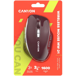 CANYON mouse MW-21 BlueLED 7buttons Wireless Burgundy Red - 6