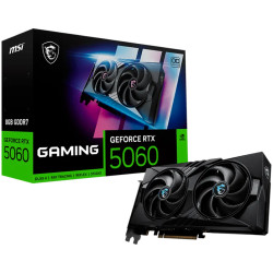 MSI Video Card NVIDIA GeForce RTX 5060 8G GAMING OC, 8GB GDDR7, 128-bit, 2640 MHz Boost, 3840 CUDA Cores, PCIe 5.0 (x8), 3x DP 2