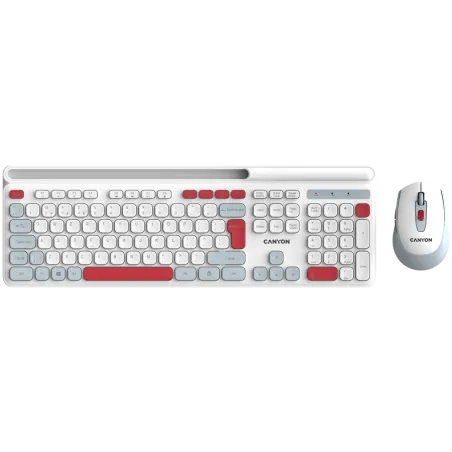 CANYON HSET-W5 EN Keyboard+Mouse AAA+AA Wireless White - 1
