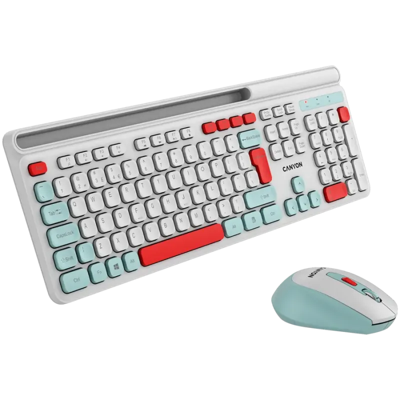 CANYON HSET-W5 EN Keyboard+Mouse AAA+AA Wireless White - 1