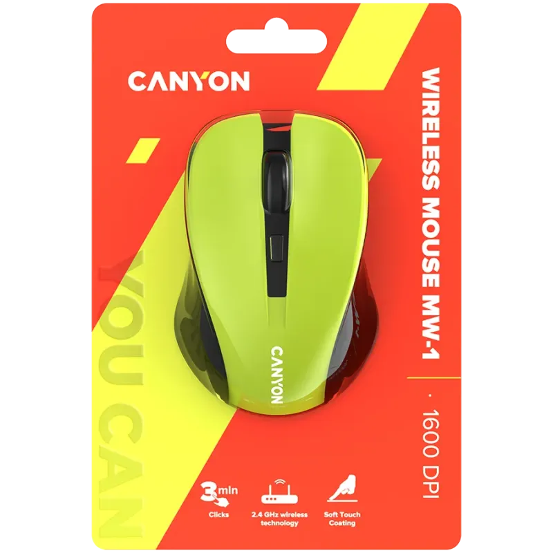 CANYON mouse MW-1 Wireless Yellow - 1