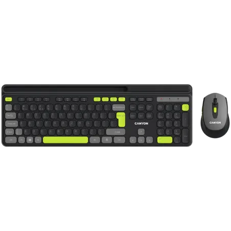 CANYON HSET-W5 EN Keyboard+Mouse AAA+AA Wireless Black - 1