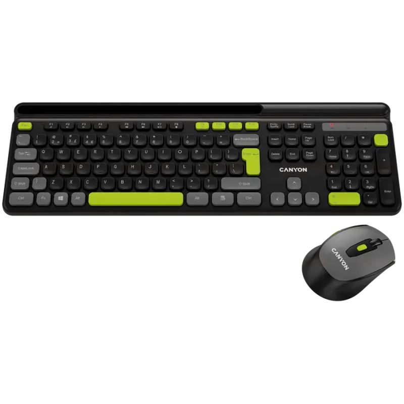 CANYON HSET-W5 EN Keyboard+Mouse AAA+AA Wireless Black - 1