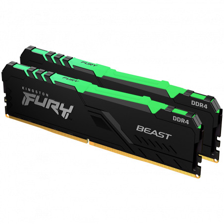KINGSTON DRAM 32GB 3600MHz DDR4 CL18 DIMM (Kit of 2) FURY Beast RGB Black EAN: 740617319057 - 1