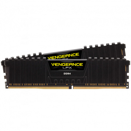 Corsair DDR4, 3200MHz 16GB 2x8GB Dimm, Unbuffered, 16-20-20-38, XMP 2.0, Vengeance LPX black Heatspreader, Black PCB, 1.35V - 1