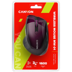 CANYON 2.4Ghz wireless mouse, optical tracking - blue LED, 6 buttons, DPI 1000/1200/1600, Purple pearl glossy - 4