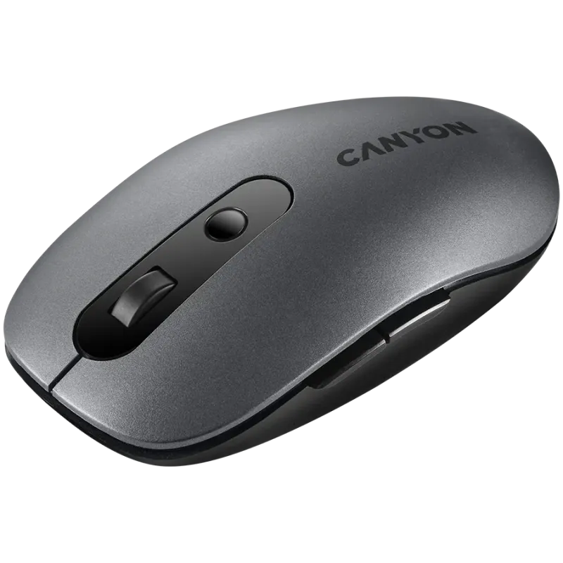CANYON MW-9, 2 in 1 Wireless optical mouse with 6 buttons, DPI 800/1000/1200/1500, 2 mode(BT/ 2.4GHz), Battery AA*1pcs, Grey, 65