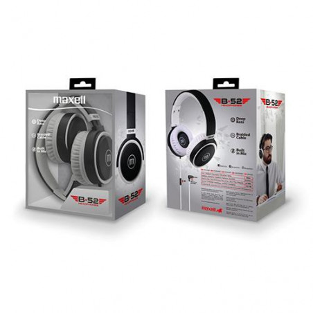 Headphones with microphone MAXELL B52 black and white - 2