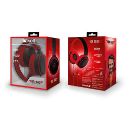 Слушалки с микрофон  MAXELL B52, черно и червено - 1 2