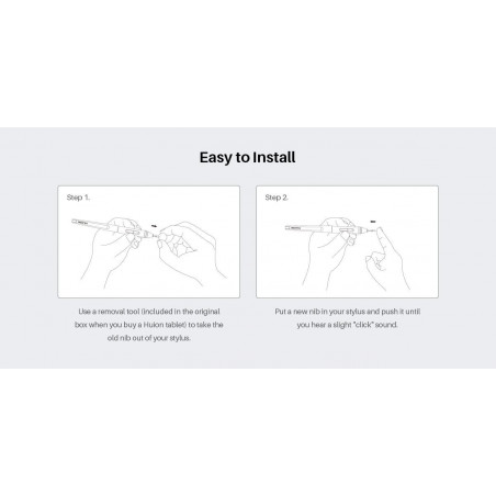 Резервни накрайници HUION PN04, 10 бр. за писалки PW100/PW201 - 4