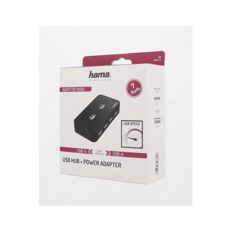Hama USB Hub, 7 Ports, USB 2.0, 480 Mbit/s, incl. Cable and Power Supply Unit - 3