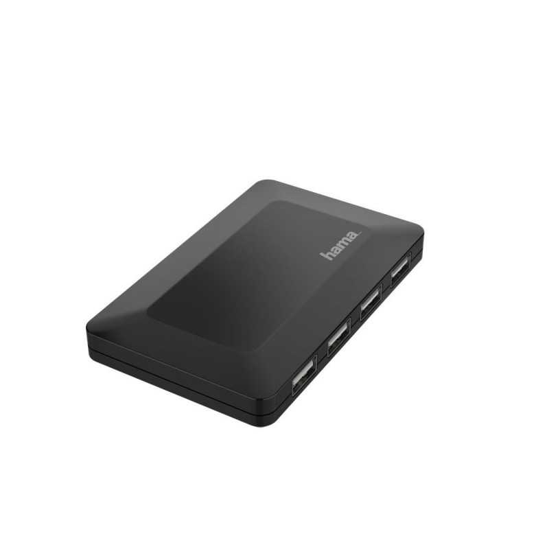 Hama USB Hub, 4 Ports, USB 2.0, 480 Mbit/s, incl. Cable and Power Supply Unit - 1