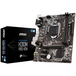 MSI H310M PRO-VDH, mATX, Socket 1151, Dual Channel DDR4 2666 MHz, 1x PCIe 3.0 x16 slot, 1x VGA, 1x DVI-D, 1x HDMI, 2x USB 3.1 Ge