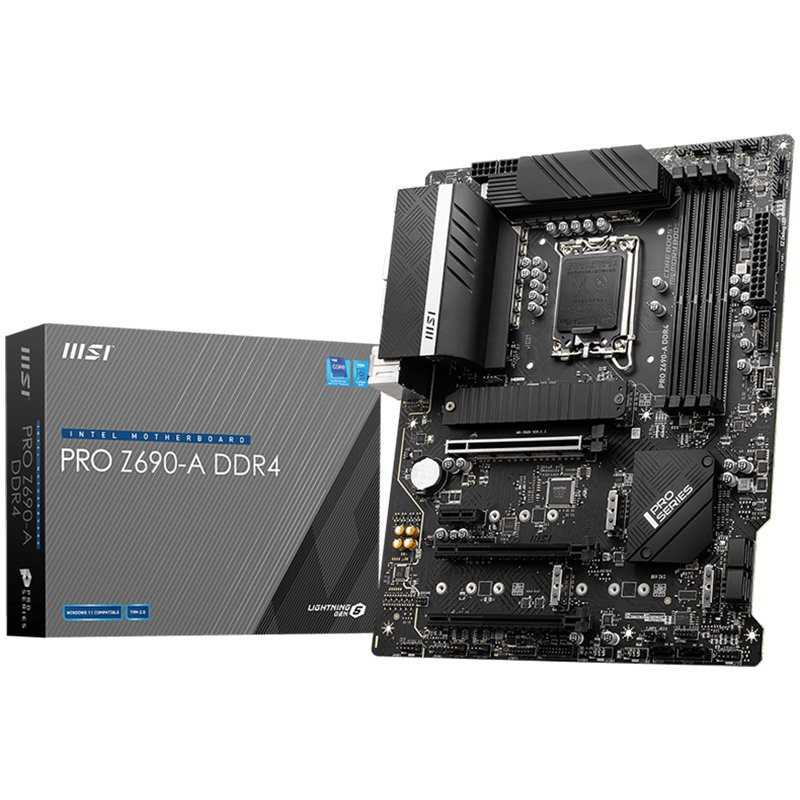 MSI PRO Z690-A DDR4, ATX, Socket 1700, Dual Channel DDR4 5200(OC)MHz, 3x PCIe x16 slots, 4x M.2 slots, 1x HDMI, 1x DP, 1x USB 3.