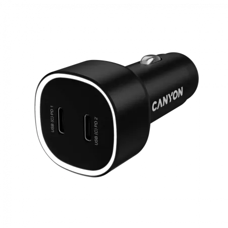 CANYON car charger OnDrive 60 PD 60W 2xUSB-C Black - 1