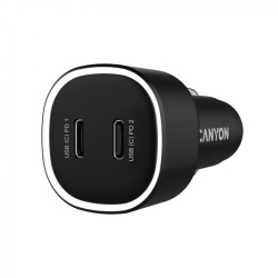 CANYON car charger OnDrive 60 PD 60W 2xUSB-C Black - 2
