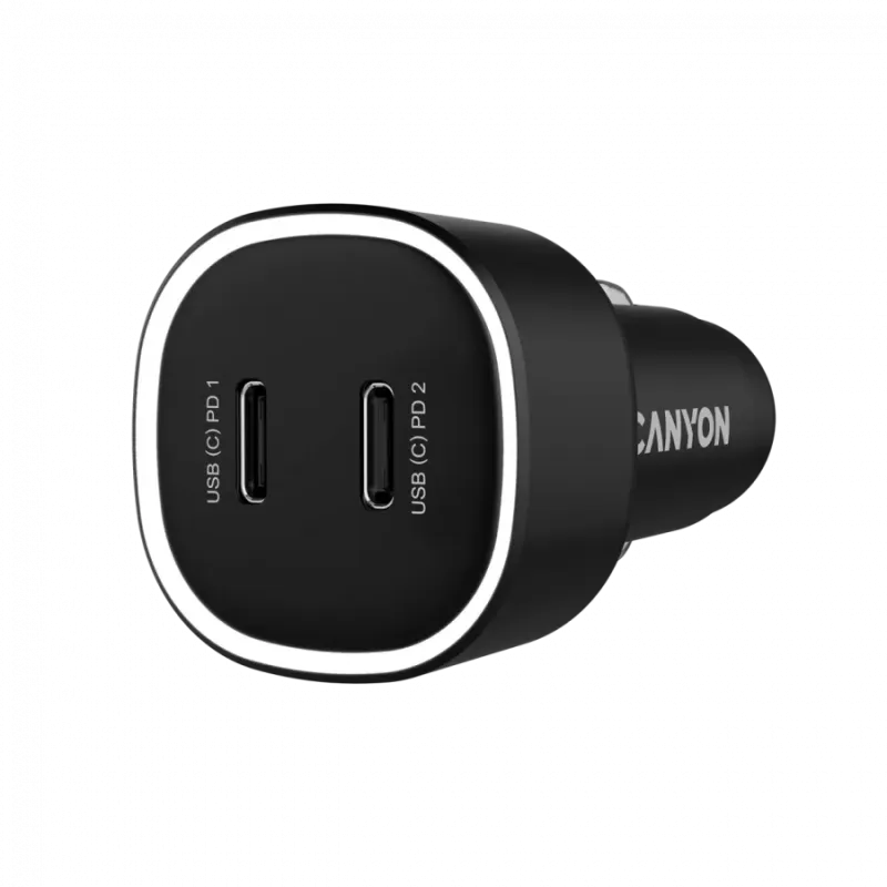 CANYON car charger OnDrive 60 PD 60W 2xUSB-C Black - 1